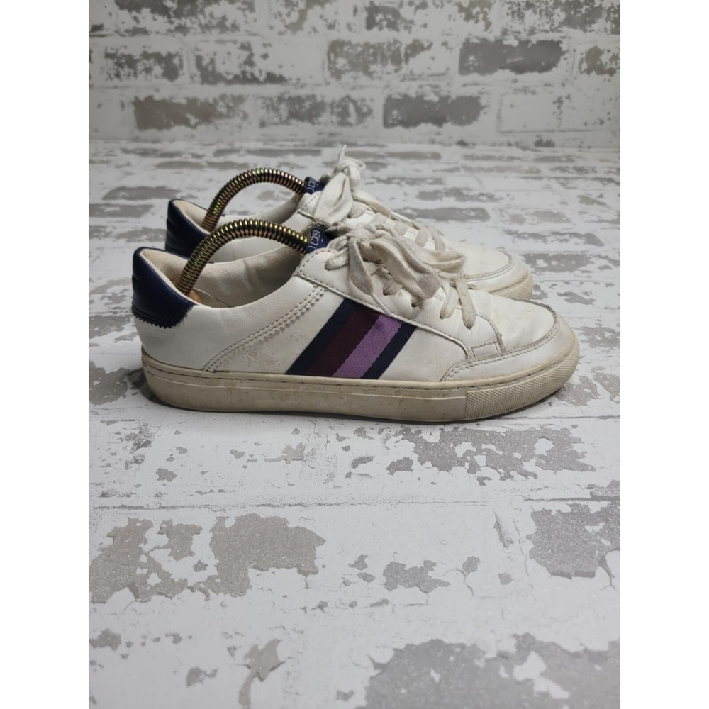 J Crew Women's The Road‎ Trip White with Purple Stripe Sneakers Size 7 - Picture 6 of 8